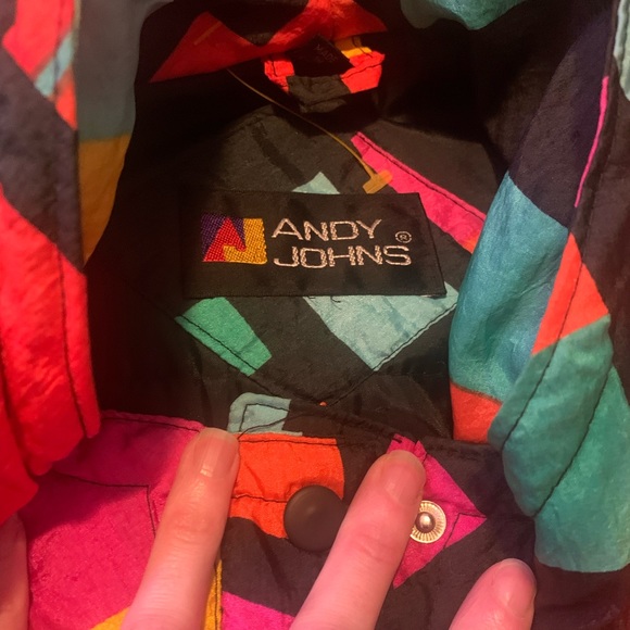 Vintage 90s Andy John Flag Puffer Vest Medium - Picture 7 of 10